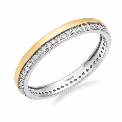 Stříbrný prsten Rings se zlatem a zirkony | iSezam.cz