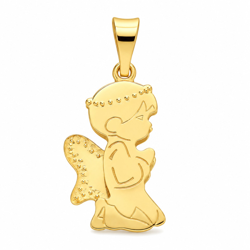Zlatý medailonek s andílkem ryzost 585 | iSezam.cz