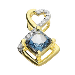 Zawieszka topaz London 5x5-1,0ctbryl-0,07 TK 7742-6478 LBT squareheart Au 375 BRYL