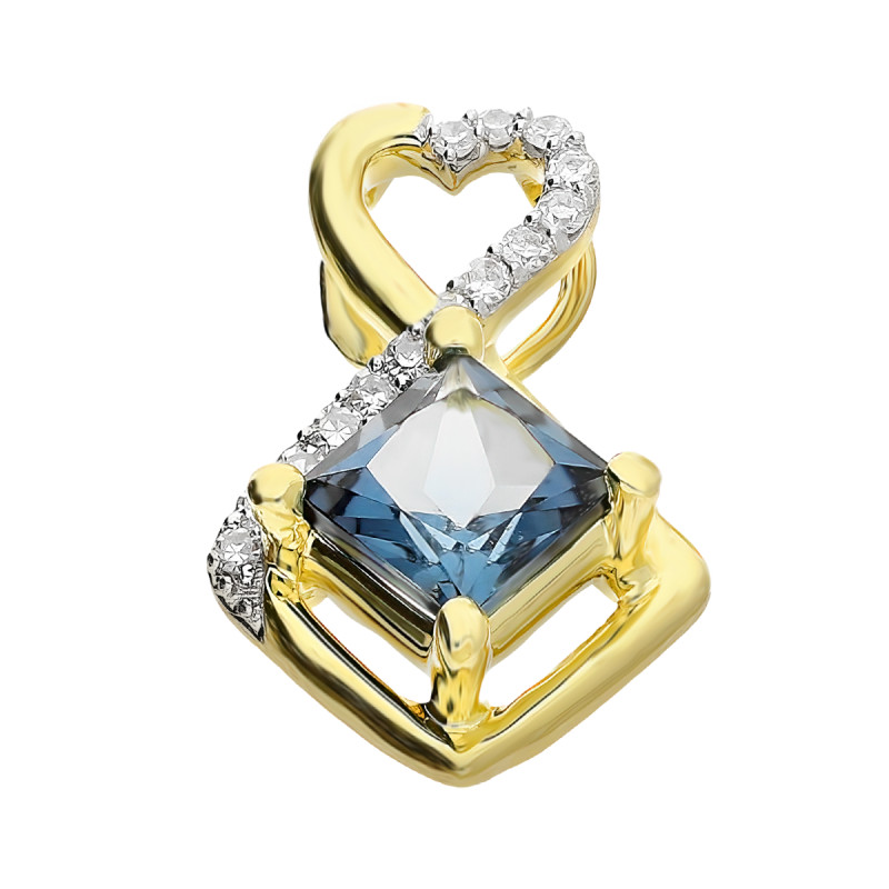 Zawieszka topaz London 5x5-1,0ctbryl-0,07 TK 7742-6478 LBT squareheart Au 375 BRYL