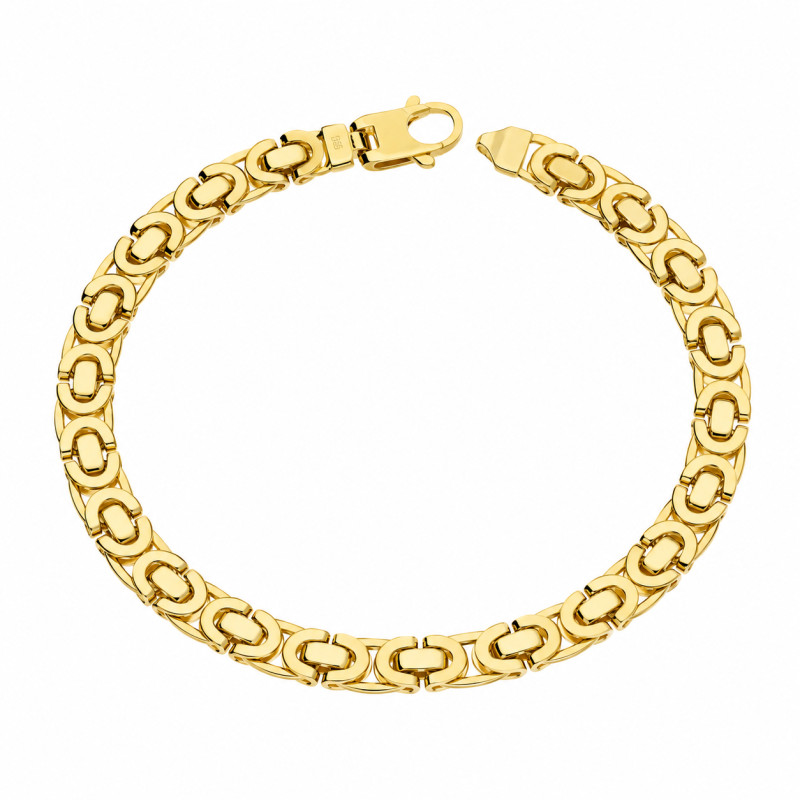 Objevte luxusní pánský zlatý náramek vzoru byzantský. Ruční práce, ryzost 585, šířka 7mm. Perfektní dárek pro muže. Nakupujte v 