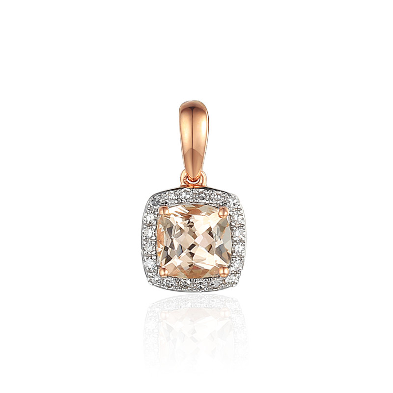 Zawieszka morganit 0,53ctbryl.0,07ct A5 58266 R-MO CUSHION Au 585 BRYL