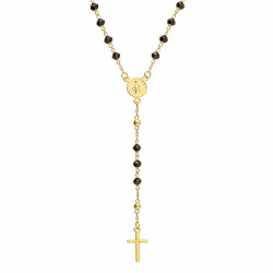 Złoty naszyjnik różaniec z onyksami pr. 585 - iSezam.cz