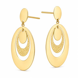 Zlaté náušnice s oválnými plíšky | iSezam.cz