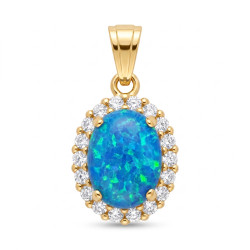 Zawieszka opal niebieski 8x6cyr OS 96-3057 BLU Au 585