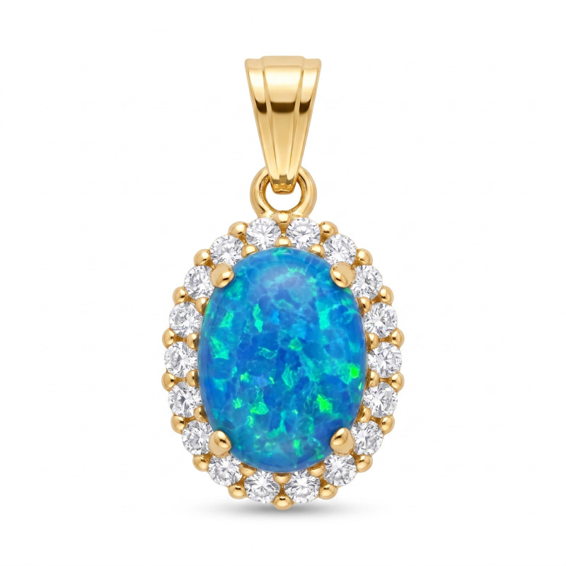 Zawieszka opal niebieski 8x6cyr OS 96-3057 BLU Au 585
