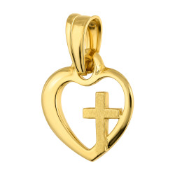Zlatý křížek v srdci, ryzost 585 - Symbol víry
