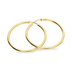 Zlaté náušnice kruhy o průměru 30mm, vyrobené ze zlata ryzosti 585. Klasický a elegantní šperk, ideální pro každou příležitost. 