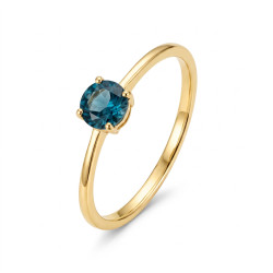 Zlatý prsten s topazem London Blue 585 | iSezam.cz