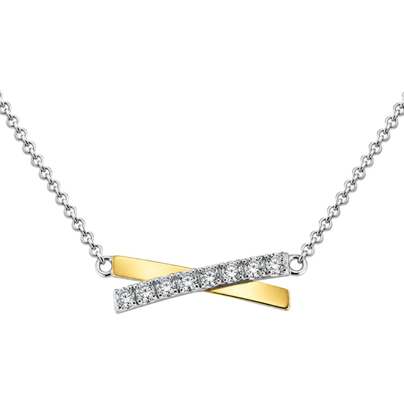 Náhrdelník LINE 1r 2mm+plíšek gold w X/reg PX 1572_AU375 plíšek gold AgAu