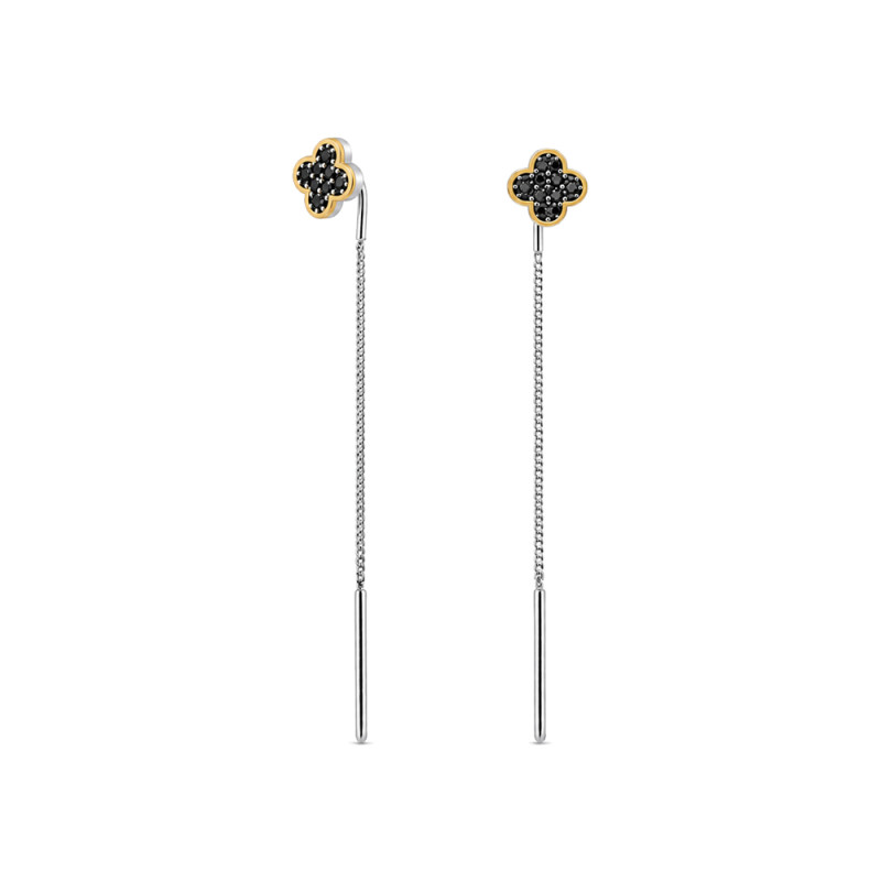 Náušnice jetel mar.zir čbl gold/prz PX 455 BL_AU375 destička gold AgAu