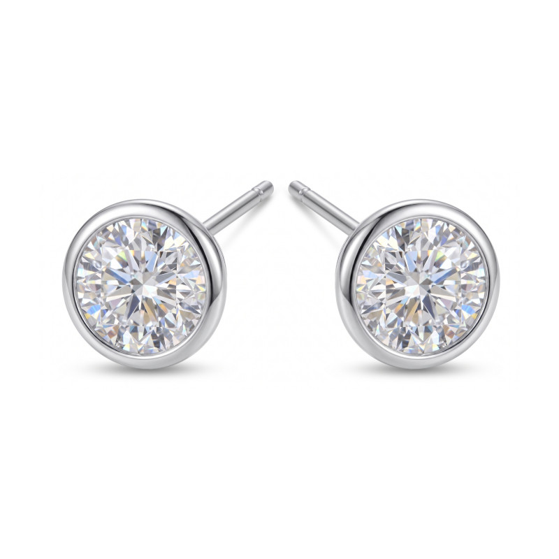 Stříbrné náušnice s moissanitem 0,5 ct | iSezam.cz