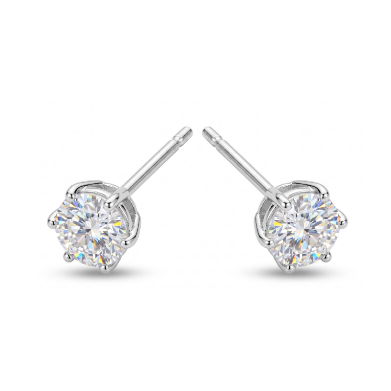 Náušnice stříbrné s moissanitem 0,3 ct | iSezam.cz