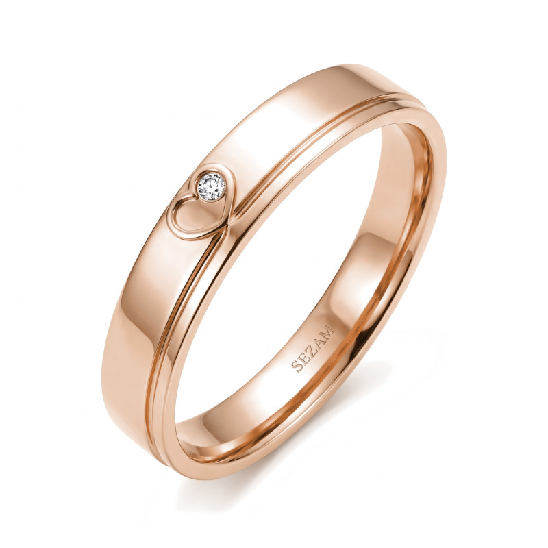 Snubní prsten se srdcem a kamenem SEZ-ST-326 | iSezam.cz