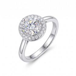 Stříbrný prsten s moissanitem 0,7 ct 925 | iSezam.cz