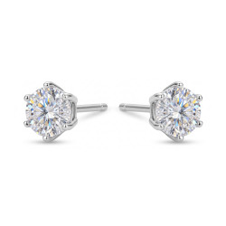 Stříbrné náušnice s moissanitem 0,5 ct pecka | iSezam.cz