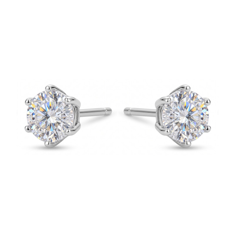 Stříbrné náušnice s moissanitem 0,5 ct pecka | iSezam.cz