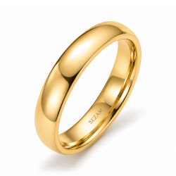 Zlatý půlkulatý snubní prsten 4 mm