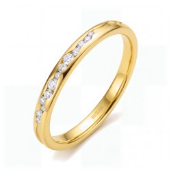 Snubní prsten z bílého zlata 375 s diamanty 0,13ct | iSezam.cz