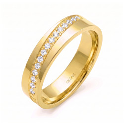 Snubní prsten zlatý 585 s diamanty | iSezam.cz