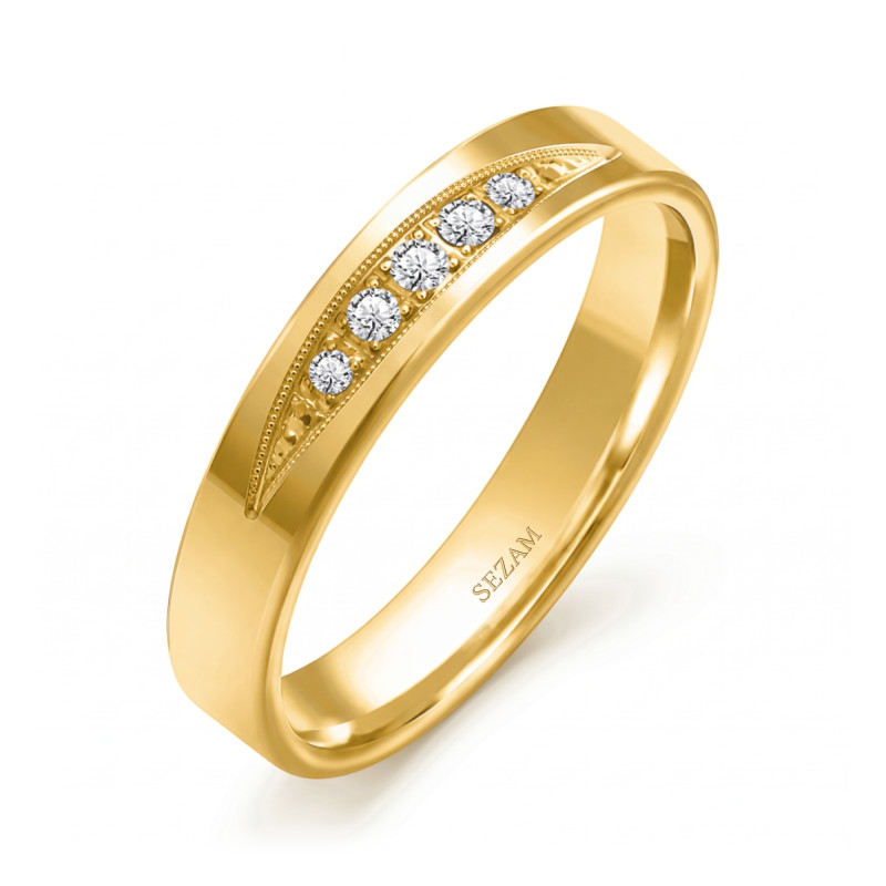 Zlatý snubní prsten 585 s diamanty | iSezam.cz