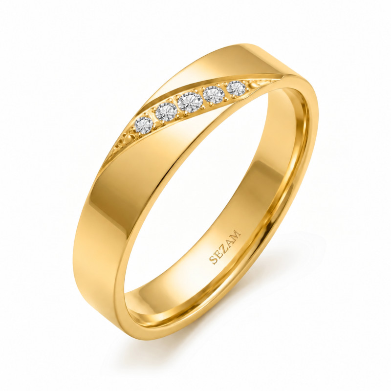 Snubní prsten s diamanty ze zlata 585 | iSezam.cz