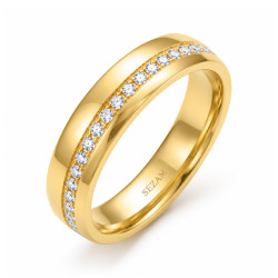 Zlatý snubní prsten s diamanty 0,41 ct | iSezam.cz