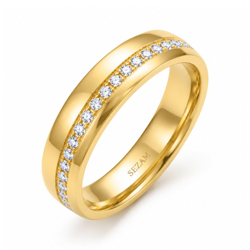 Zlatý snubní prsten s diamanty 0,41 ct | iSezam.cz