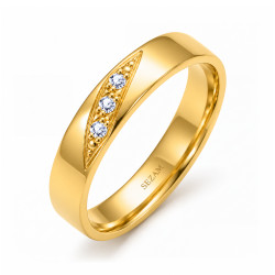 Snubní prsten ze zlata 585 s diamanty | iSezam.cz