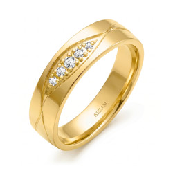 Snubní prsten zlatý 585 s diamanty | iSezam.cz