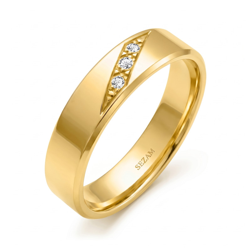 Zlaté snubní prsteny 585 s diamanty | iSezam.cz