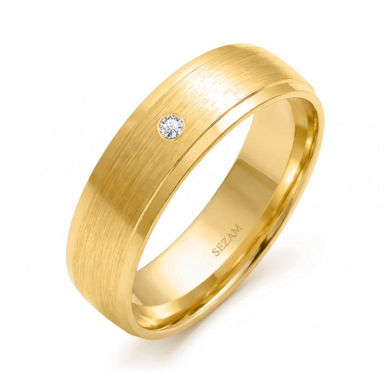 Zlatý snubní prsten 585 s diamantem | iSezam.cz