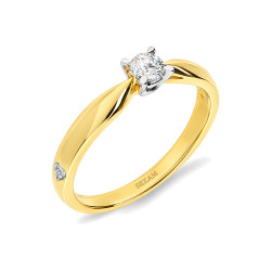 Zlatý zásnubní prsten s diamantem Amore | iSezam.cz