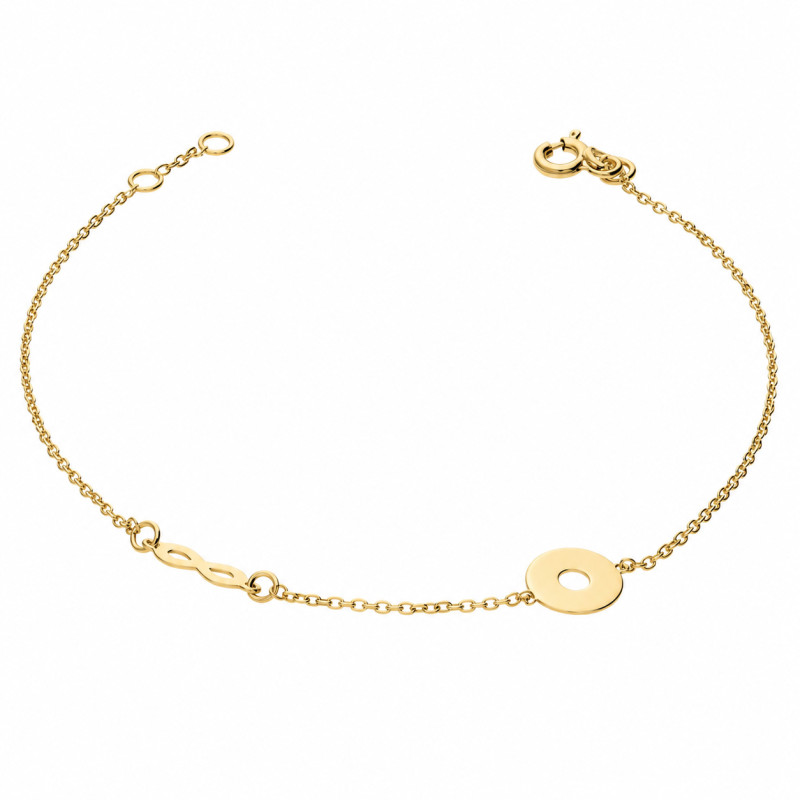 Zlatý náramek disk+infinity/anker č. MZ T23-BX-3035 ryzost 375
