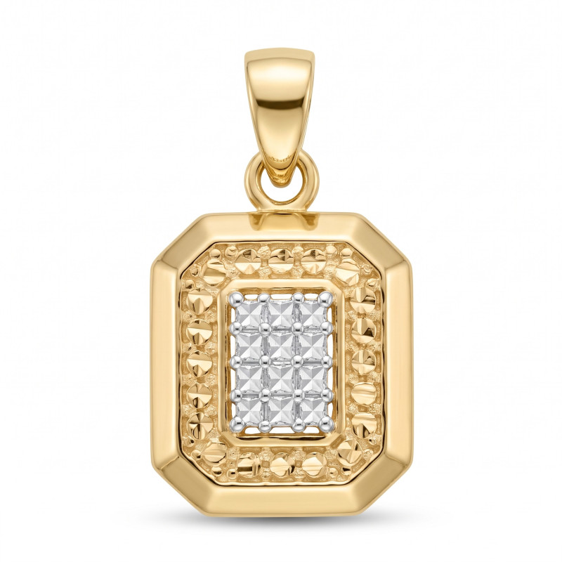 Zlatý přívěsek obdélníkový 375, černé | iSezam.cz
