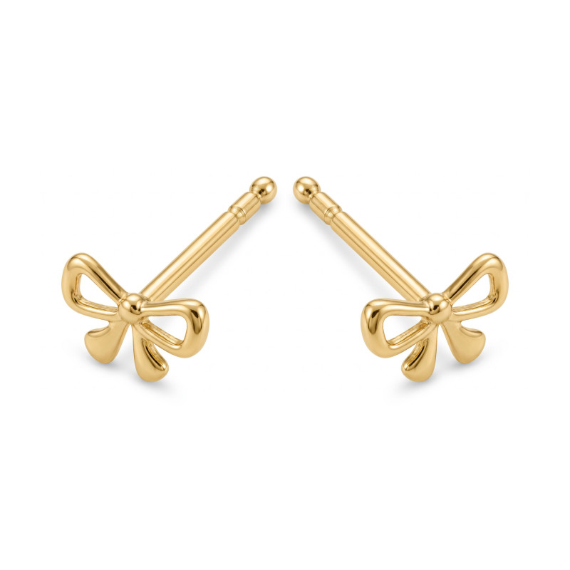 Zlaté náušnice mašličky pecka Au 375 | iSezam.cz