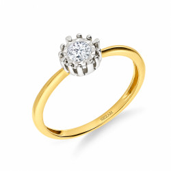 Zlatý zásnubní prsten 585 s diamanty | iSezam.cz