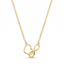 Zlatý náhrdelník srdce a infinity, 9 karát | iSezam.cz