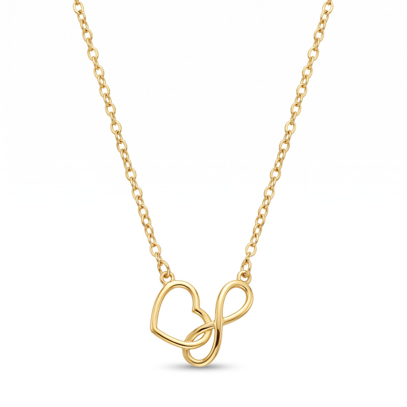 Zlatý náhrdelník srdce a infinity, 9 karát | iSezam.cz