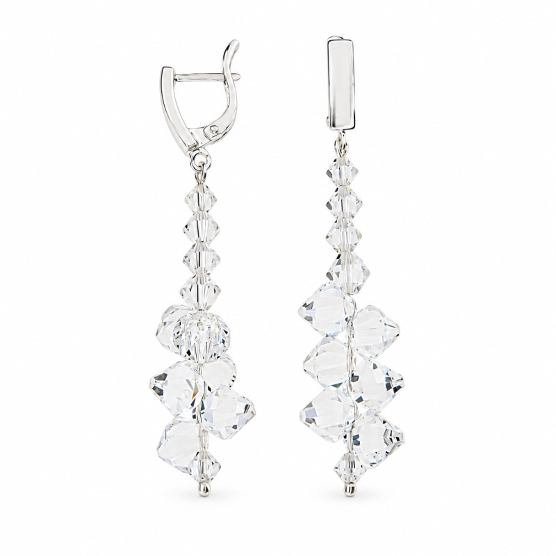 Stříbrné náušnice Spark s krystaly Swarovski | iSezam.cz