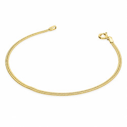 Pozlacený stříbrný náramek Snake plochý r. 925 | iSezam.cz