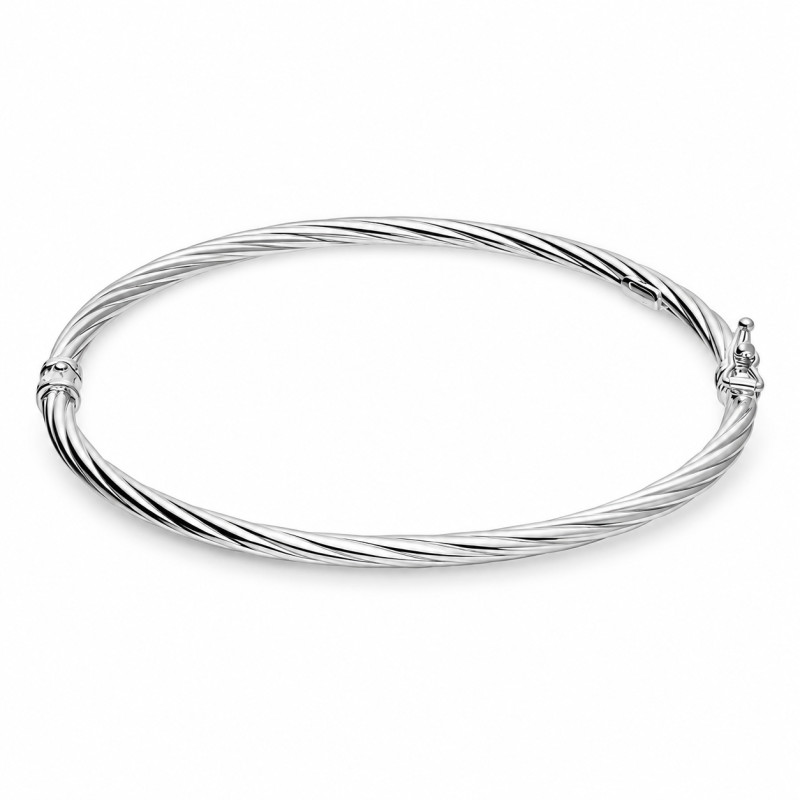 Stříbrný náramek Bangle točený 3mm ryzost 925 | iSezam.cz
