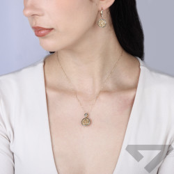 Zlaté náušnice s šampaňskými diamanty 585 | iSezam.cz