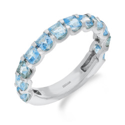 Stříbrný prsten ring s řadou topazů Topaz Swiss ryzost 925