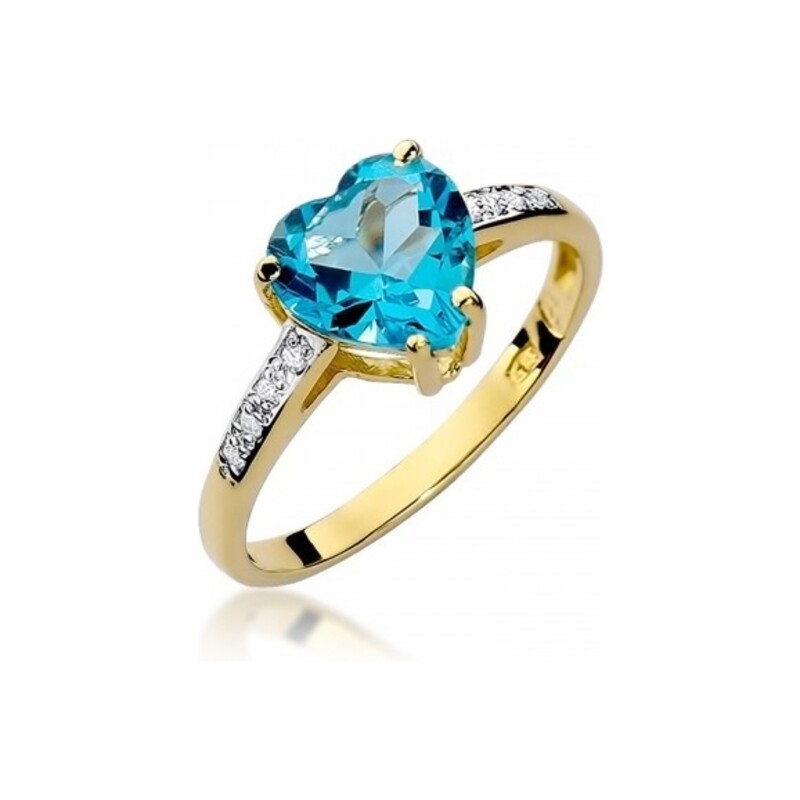 Pierścionek z diamentami i topazem nr BE W-031 topaz SERCE Sezam - 1