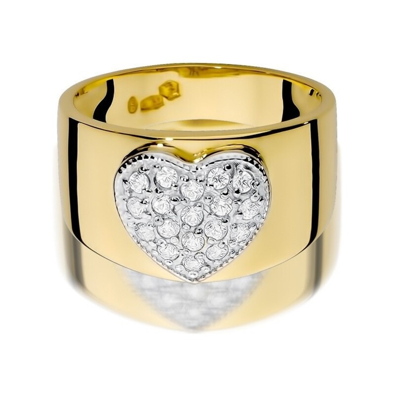 Zásnubní prsten s diamanty SRDCE BE W-352 ryzost 585
