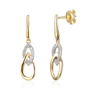 Kolczyki złote z diamentami nr AW 60104 Y, 9 karat Sezam - 1