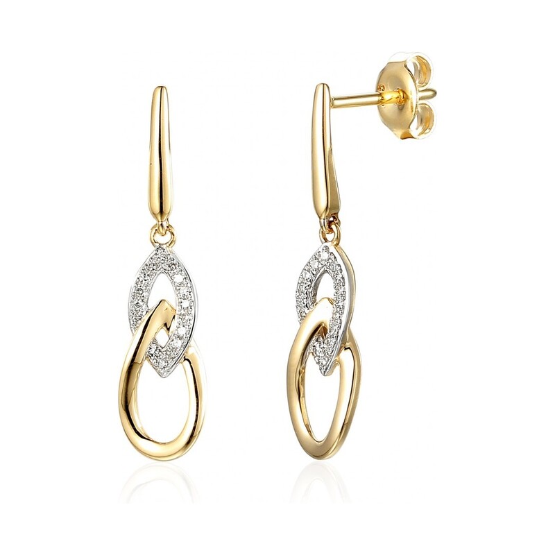 Kolczyki złote z diamentami nr AW 60104 Y, 9 karat Sezam - 1