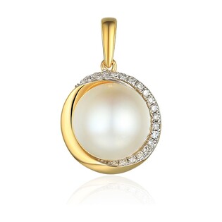Zawieszka perła+bryl 0,06ct AW 34407 Y próba 585 Sezam - 1