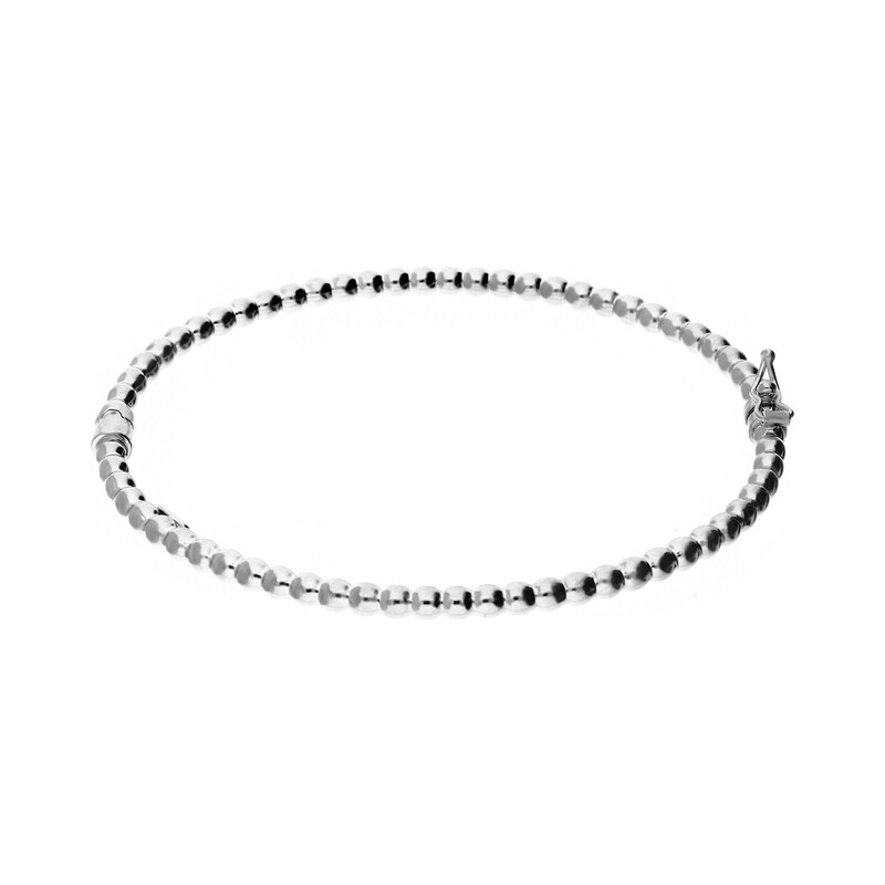 Stříbrný náramek bangle s kuličkami | iSezam.cz
